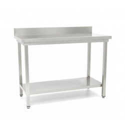 GAMMO nerezový pracovný stôl so zadným lemom 1400x600